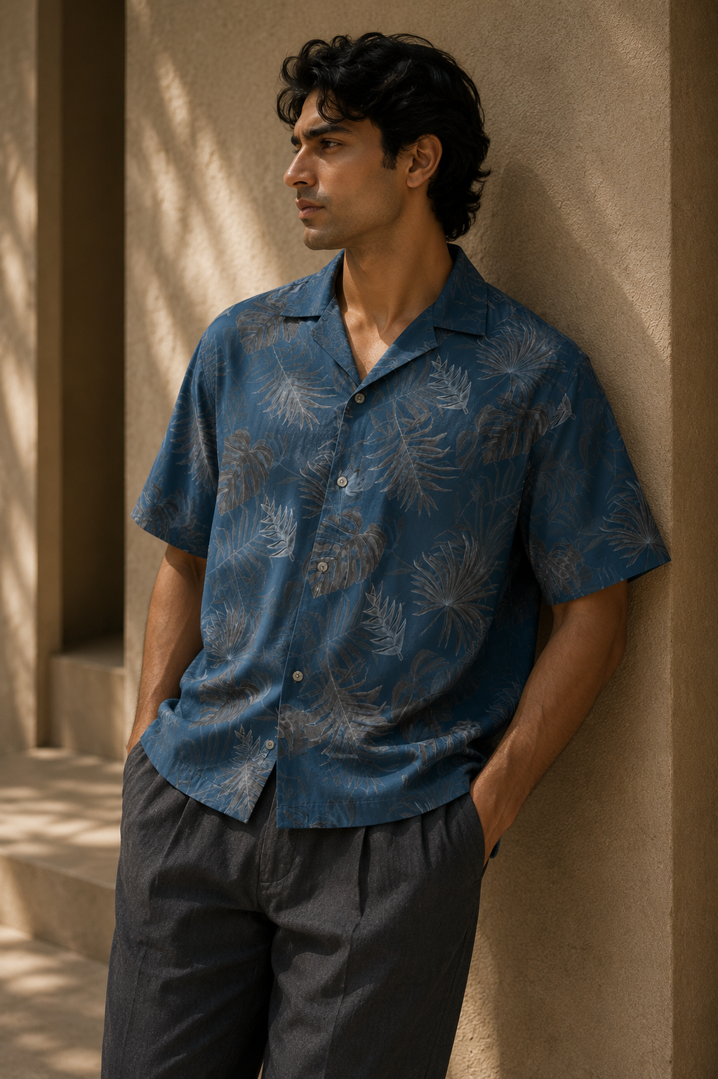 Linenza Blue Printed shirt