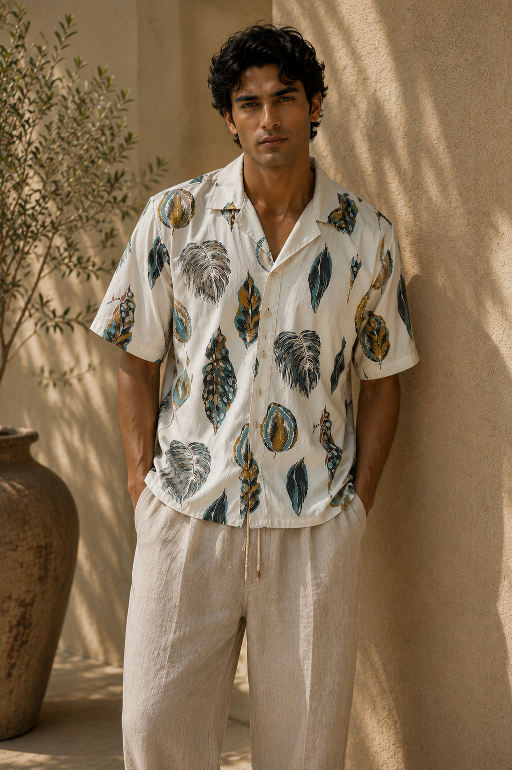Linenza Leaf Printed Shirt