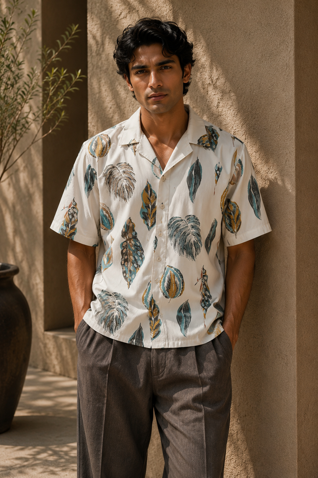 Linenza Leaf Printed Shirt