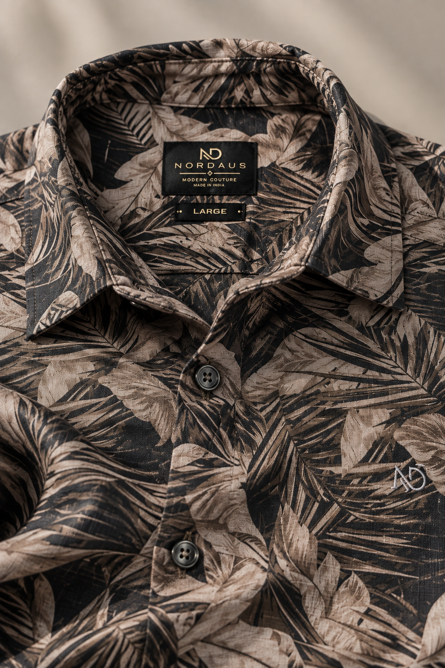 Linenza Charcoal Mediterran Printed Shirt