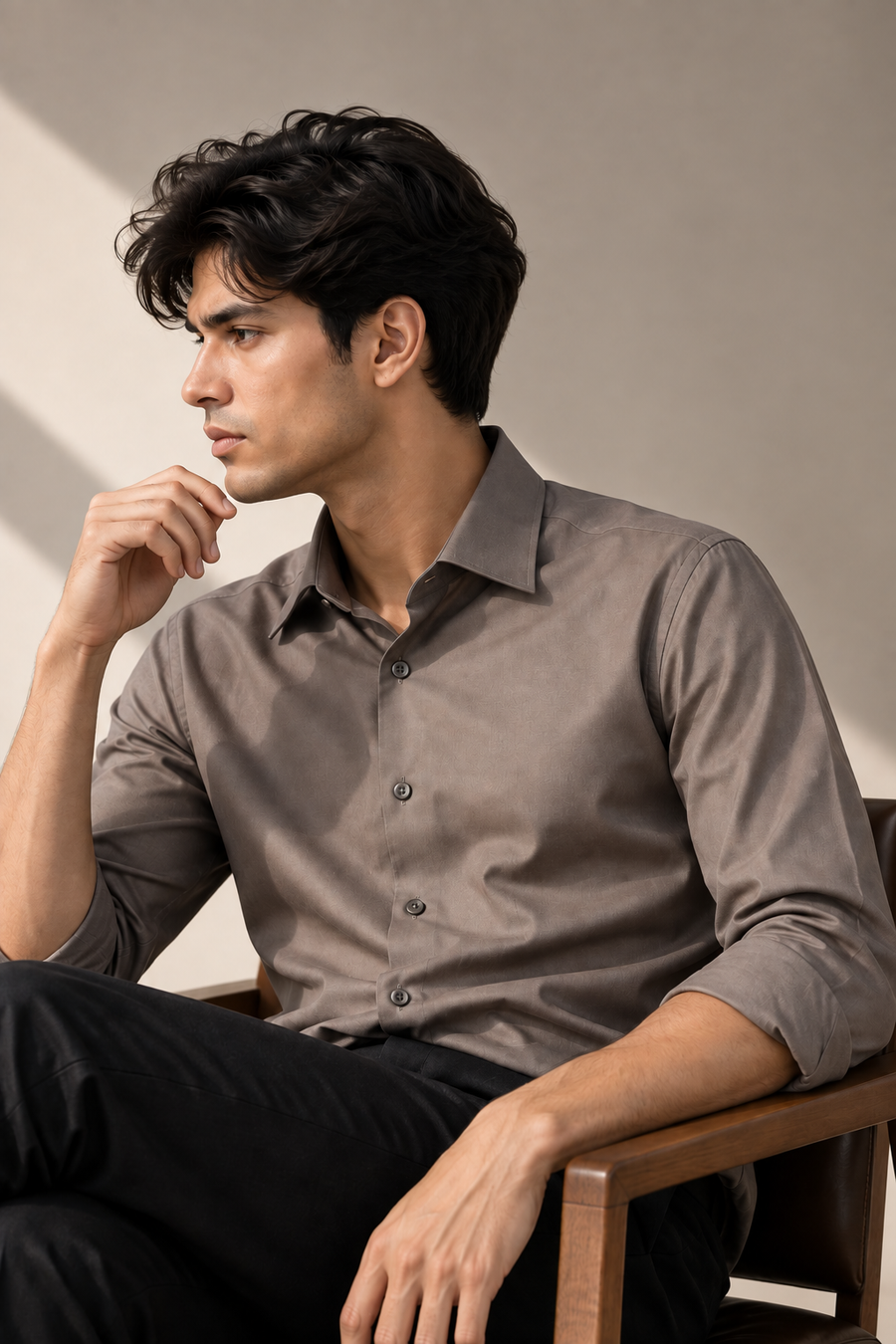 Luxe Ash Brown Wrinkle Free Shirt