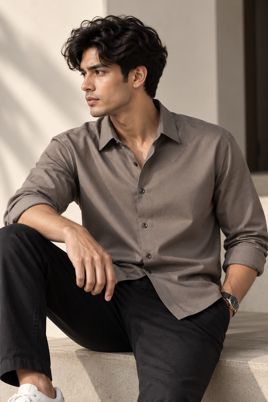 Luxe Ash Brown Wrinkle Free Shirt
