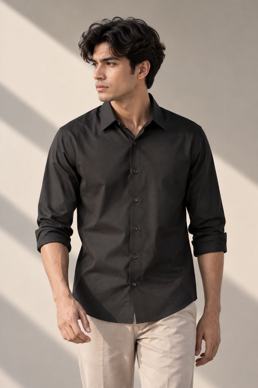 Luxe Charcoal Brown Wrinkle Free Shirt