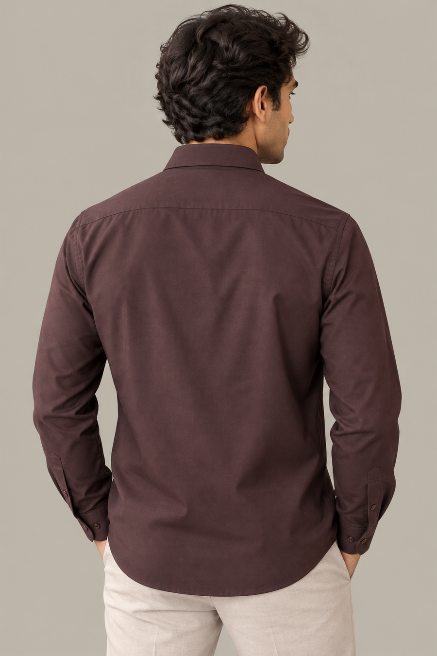 Luxe Dark Fig Wrinkle Free Shirt