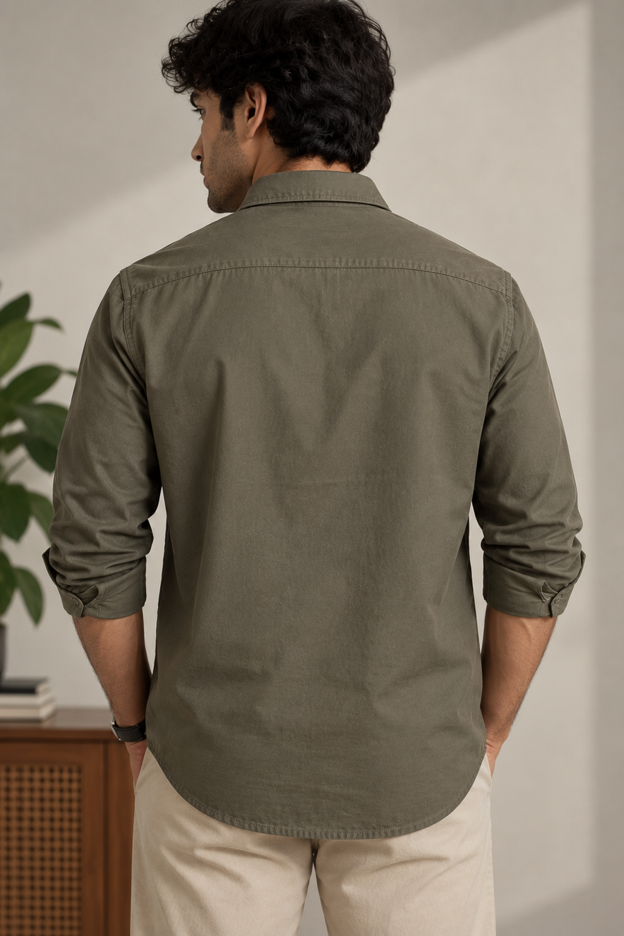 Dusty Green Oxford Shirt 100% Cotton