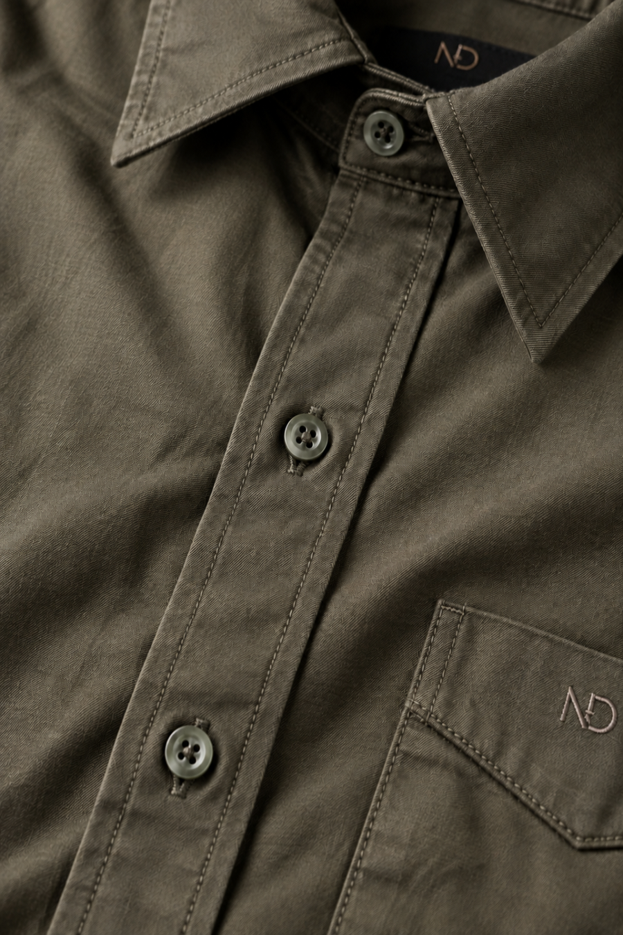 Dusty Green Oxford Shirt 100% Cotton