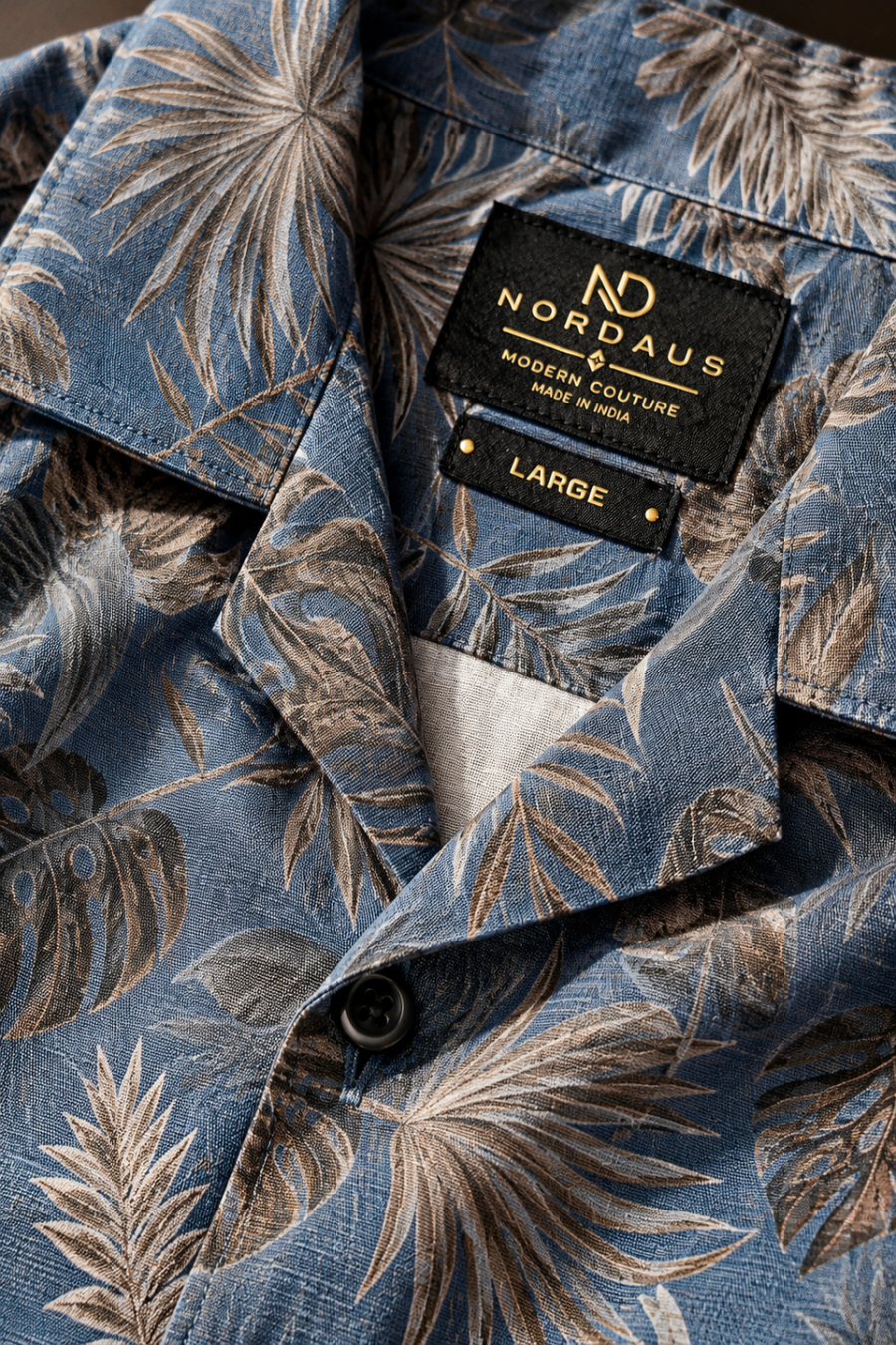 Linenza Dusty Blue Box Printed Shirt