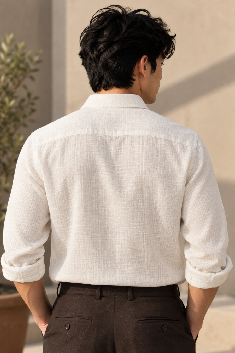 Artic White 100% Linen Shirt