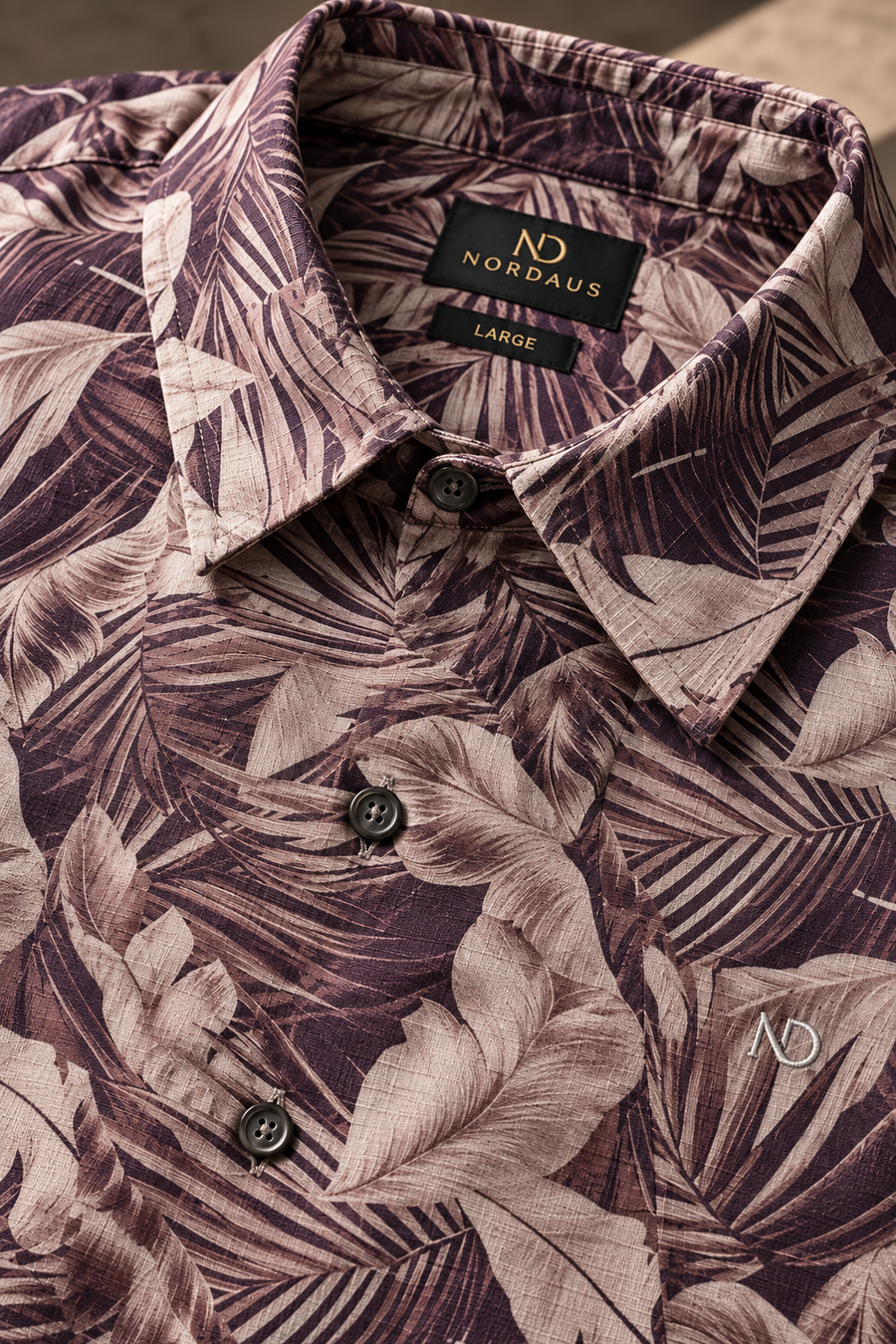Linenza Smoked Plum Mediterran Printed Shirt